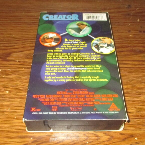 Creator (VHS, 1985) Peter O'Toole, Mariel Hemingway - Picture 2 of 6